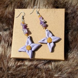 Amethyst Crystals Earring set